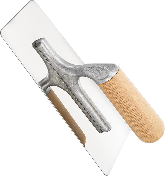 3 Pack Venetian Plaster Trowel Set, Stainless Steel Finishing Trowel, Art Paint Plastering Tool with Wooden Handle, 1 mm Thick Construction Hand Tools for Concrete, Cement, Drywall Repairs