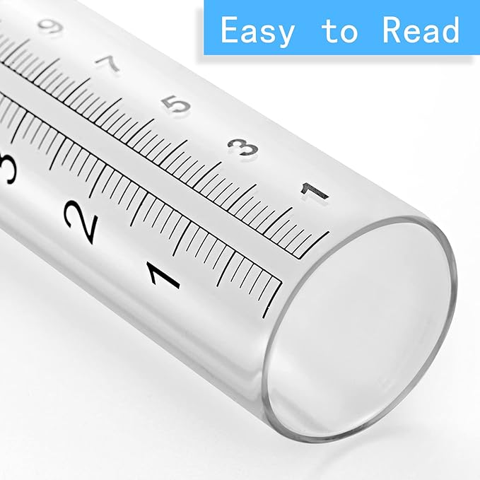 7" Capacity Rain Gauge Replacement Tube Glass for Outdoor Garden Yard Home, Lip Design, Best Rated, Easy to Read (1 Pcs)