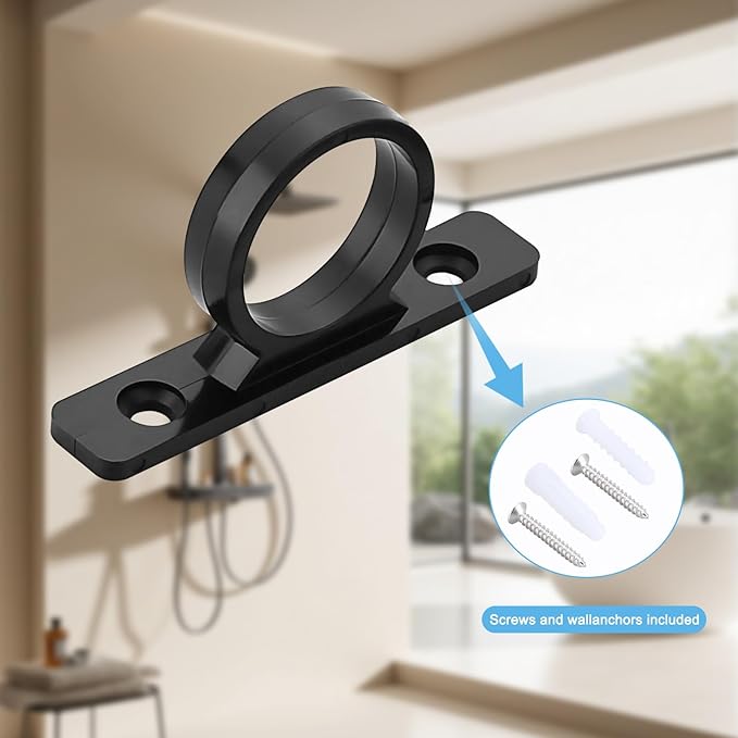 DF-SA155-MB RV Shower Hose Guide Ring - Mounting Screws Included, 2 Pack Matte Black