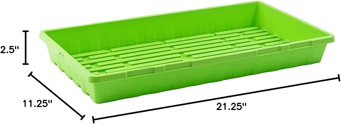 Bootstrap Farmer 1020 Trays, 10 Pack, Green Extra Strength No-Hole Seed Starter Flats for Microgreens, Hydroponics & Fodder - Heavy Duty Reusable Plastic