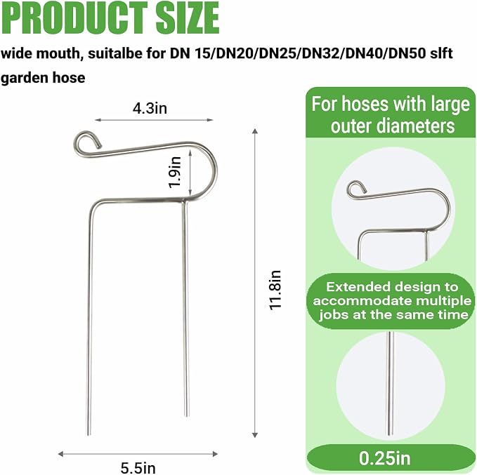6pcs Stainless Steel Garden Hose Guides, Heavy Duty Hose Guide Stakes, Sturdy Stainless Steel Metal Garden Stakes Exterior Patio Lawn Hose Guards,for Garden Yard Plant Protection