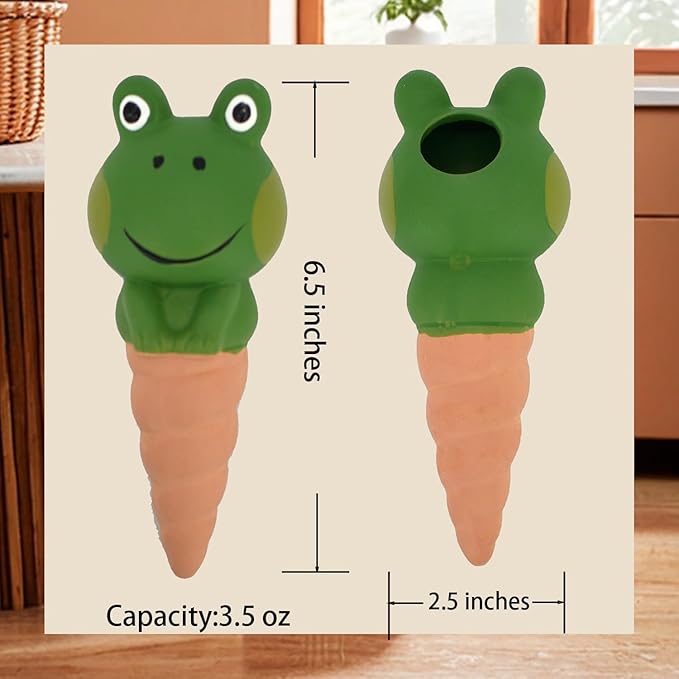 Frog Shaped Self-Watering Spikes - Effortless Plant Care for Your Garden, Cute and Playful Design for Indoor and Outdoor Plants, Vacation-Proof Plant Watering Solution