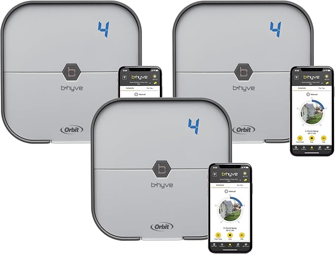 Orbit 57915 B-hyve 4-Zone Indoor Smart Sprinkler Controller,(Pack of 3)