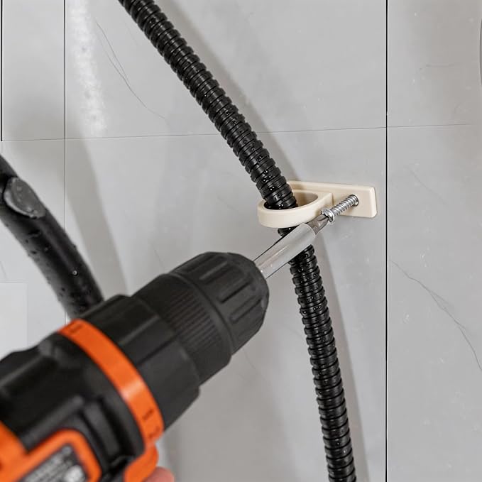 DF-SA155-BQ RV Shower Hose Guide Ring, Mounting Screws Included, 2 Pack Bisque Parchment