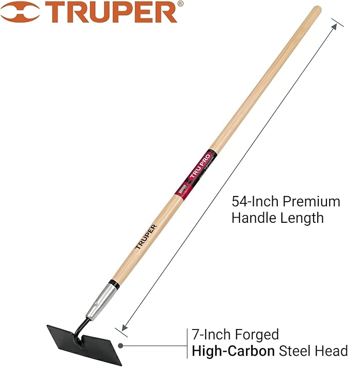 Truper TruPro 7-Inch Forged Onion Hoe, 54-Inch Premium North American Ash Wood Handle, Heavy-Duty Professional Garden and Agricultural Cultivating Tool (Model 33571 / ATO-X) | Premium North American Ash Wood, Heavy-Duty Professional, Garden and Agricul...