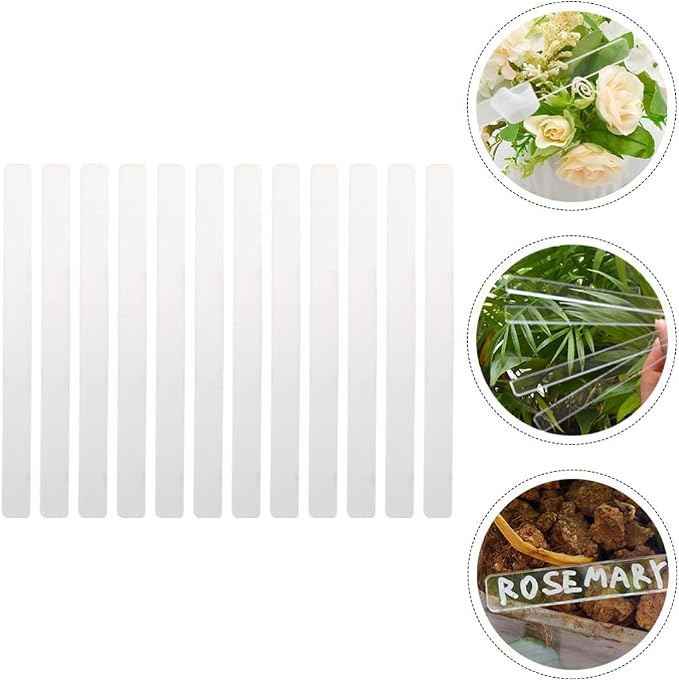 Garneck 10sets Acrylic Plant Label Stakes Succulent Flower Identifying Boards Garden Labels Outdoor Plant Markers 24pcs*10