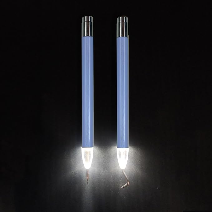 2 Pcs LED Lighted Weeding Tools for Vinyl with Light, for Removing Tiny Vinyl Paper & Iron-on Projects Cuts, Purple Pin&Hook