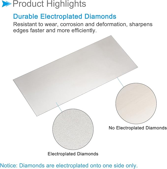 Diamond Whetstone Sharpening Stone, 3000 Grit 6.69" x 2.95" Total Size, Sharpener Abrasive Tool - (Applications: for Metal Grinding)