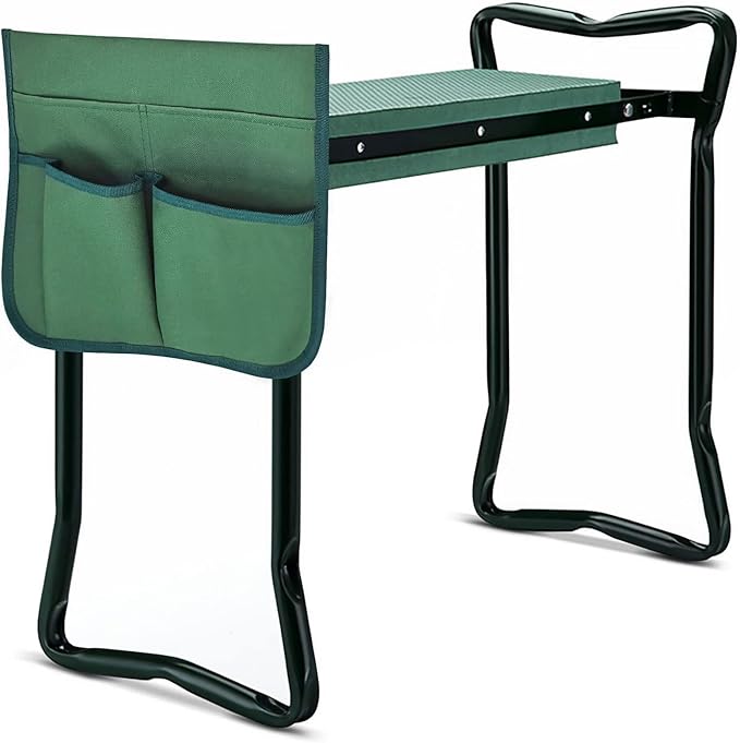 Garden Kneeler Seat Portable Garden Folding Seat EVA Foam Pad with Tool Bag Pouch