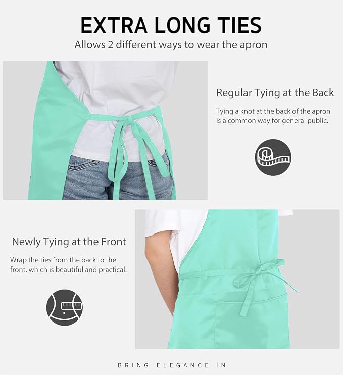 Syntus Apron for Men Women, Adjustable Cooking Kitchen Chef Aprons with 2 Pockets