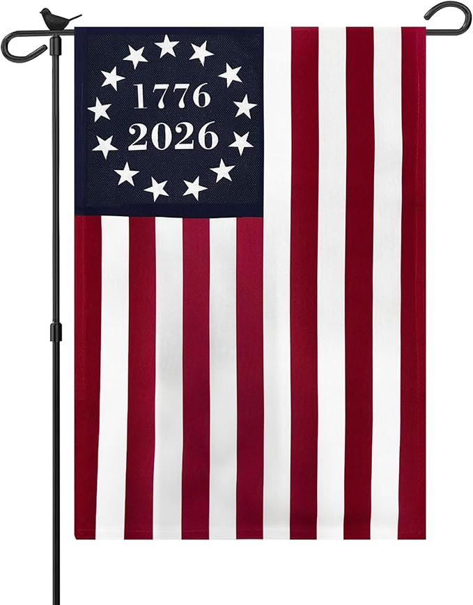 Bradford 1776 2026 Betsy Ross Garden Flag 12x18 Inch Double Side 13 Star Colonial American Flags for Yard 250th Anniversary 4th of July Memorial Day Decoration