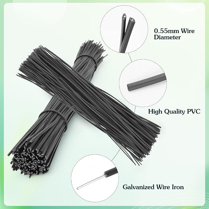 200 PCS Twist Ties for Plants, 7.8 Inch Garden Twist Ties Reusable Black Cable Tie with Rugged Metal Innercores for Bread Cake Pop Candy Bags Cable Organization Christmas Tree Gardening Decor
