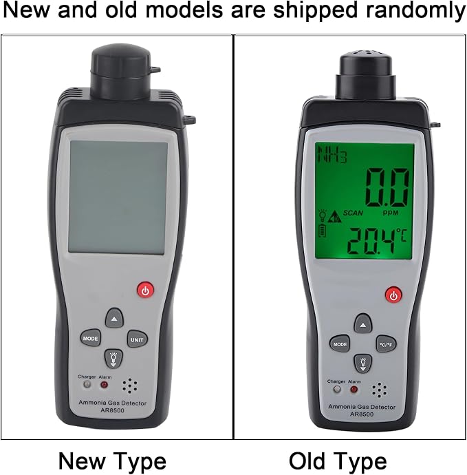 Fafeicy Smart Sensor AR8500 Gas Detector, ABS Material, High Sensitivity NH3 Monitor, Handheld Tester for Farms, Power Plants, and Mines