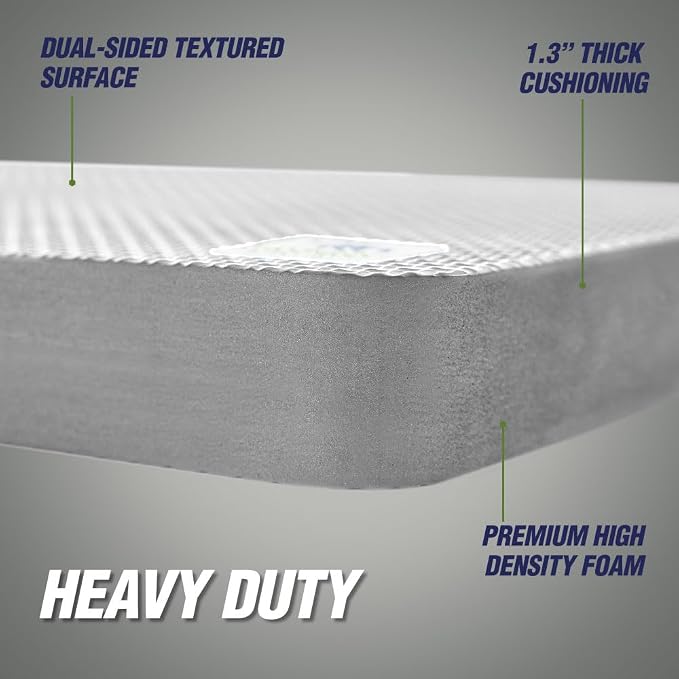 RUGGED RHINO Heavy Duty Patent Pending Kneeling Pad, Shock Absorbent Thick Knee Pads, Holds Up to 300 lbs, Protect Knees from Hard Concrete Surfaces, For Mechanics, Yard Gardening, Gym, Slate Gray