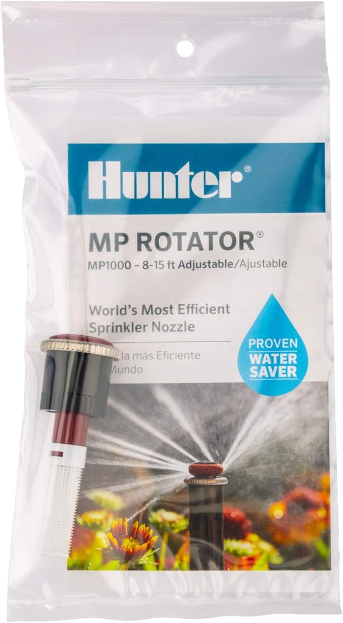 Hunter MP1000-90 Adjustable Sprinkler Nozzle – MP Rotator Head, 90°–210° Arc, 8'–15' Radius, Water-Saving Lawn & Garden Irrigation (Maroon)