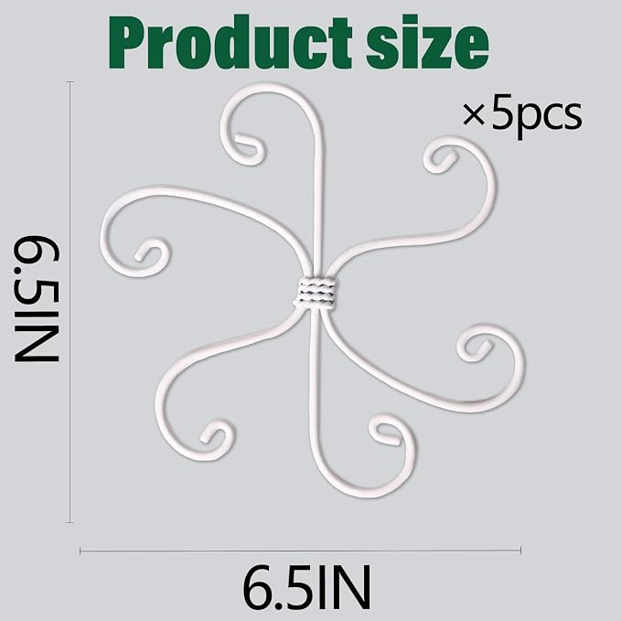 Yohsnor 6.5 * 6.5in Monstera Plant Support Hook 5PCS - Durable Stabilizer & Leaf Holder for Indoor Plants, Flexible Installation & Soft Grip Design - Perfect for Fishbone Cactus and Other Houseplants