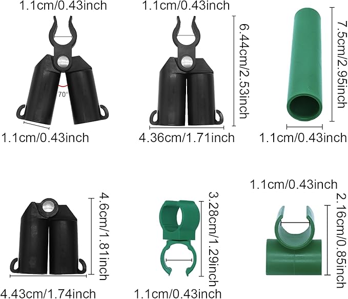70 Pieces Adjustable Plant Trellis Connector Clip Plastic Plant Connector Stakes Garden Plastic Connector Connecting Joint Buckle Clip 11mm