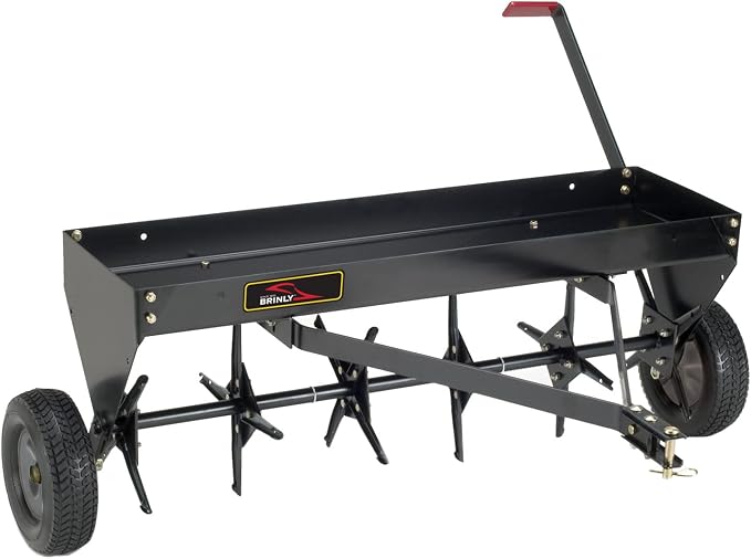 Brinly Tow Behind Plug Aerator with Universal Hitch, 40" - Flat Black