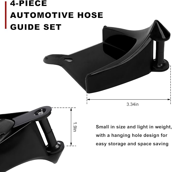 4 PCS Car Hose Guide, Tire Hose Roller Preventing Stucking and Snagging Under The Wheels, Plastic Detailing Tyre Hose Guide Vehicle Washing Tool for Cars Trucks SUVs (Black)