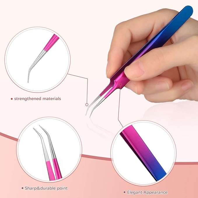 Chumia 8 Pieces Pin Pen Weeding Tool Vinyl Weeding Tool with Rainbow Retractable Air Release Pen and Refill Vinyl Squeegee Tweezers Weeders for Lettering Cutting Splicing Accessories