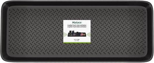 Matace 1 Pack Rubber Large Boot Tray for Entryway,Long Shoe Tray,Slim Boot Mat for Indoor and Outdoor Use, 16x40 in (Pack of 1)