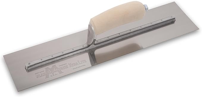MARSHALLTOWN Stainless Steel Finishing Trowel, 4 x 16 Inch Concrete, Masonry and Drywall Finishing Tool, Made in the USA, MXS66SS