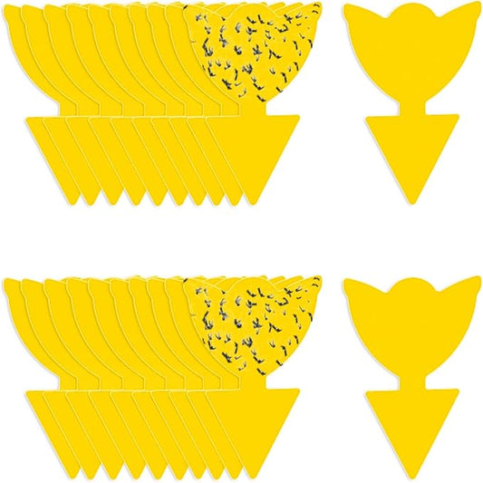 Sticky Traps for Flying Insects -20 PCS Yellow Sticky Traps for Seed Starting, Propagation Trays & Hydroponic Systems, Fungus Gnat & Whitefly Catcher for Grow Tents, Nurseries, Gardens