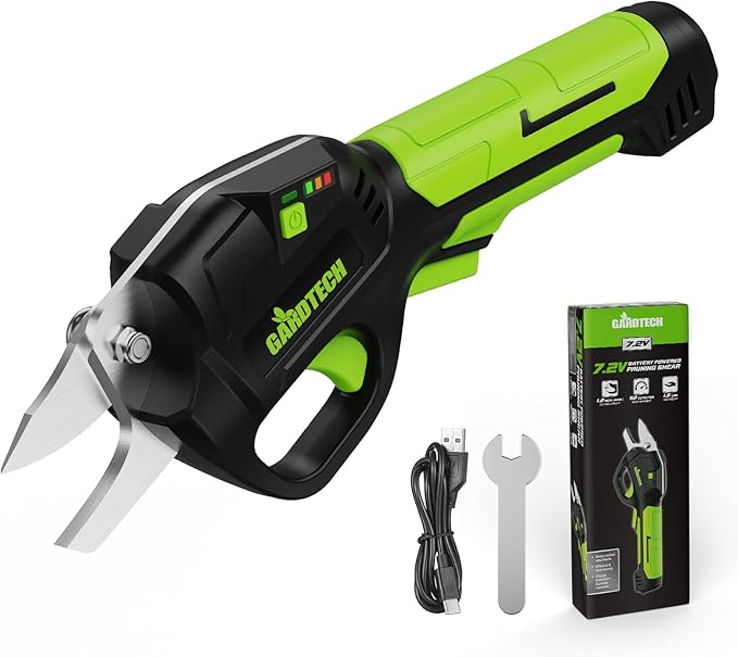 GARDTECH 7.2V Electric Pruning Shears Cordless with 4000mAh Battery, 0.55in Cutting Electric Pruner, Ultra-Lightweight 1.5lbs Cordless Garden Shears for Weak Hands, Potted plant, Rose and Shrub