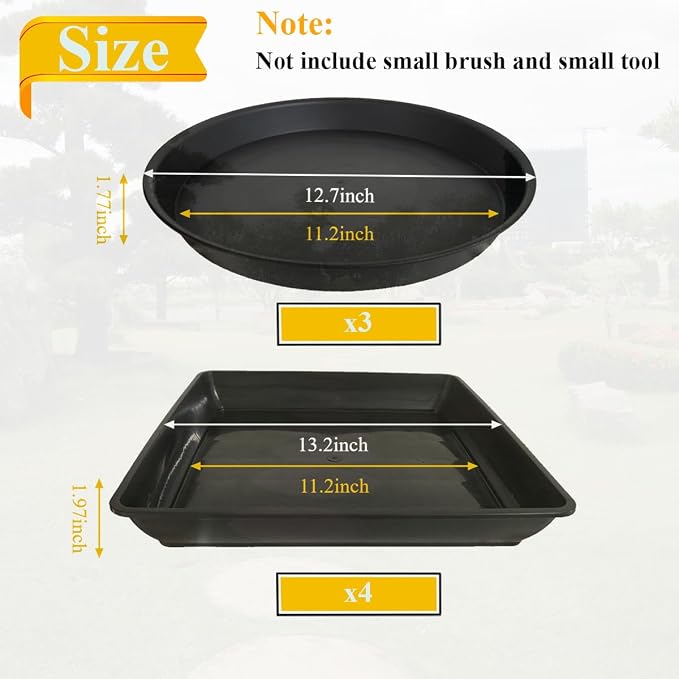 Round Stepping Stone Molds, 7 Pack Cement Paver Mold for Concrete 12.7'' 13.2'' Plastic Brick Concrete Molds and Forms for Walkways Garden Pavement