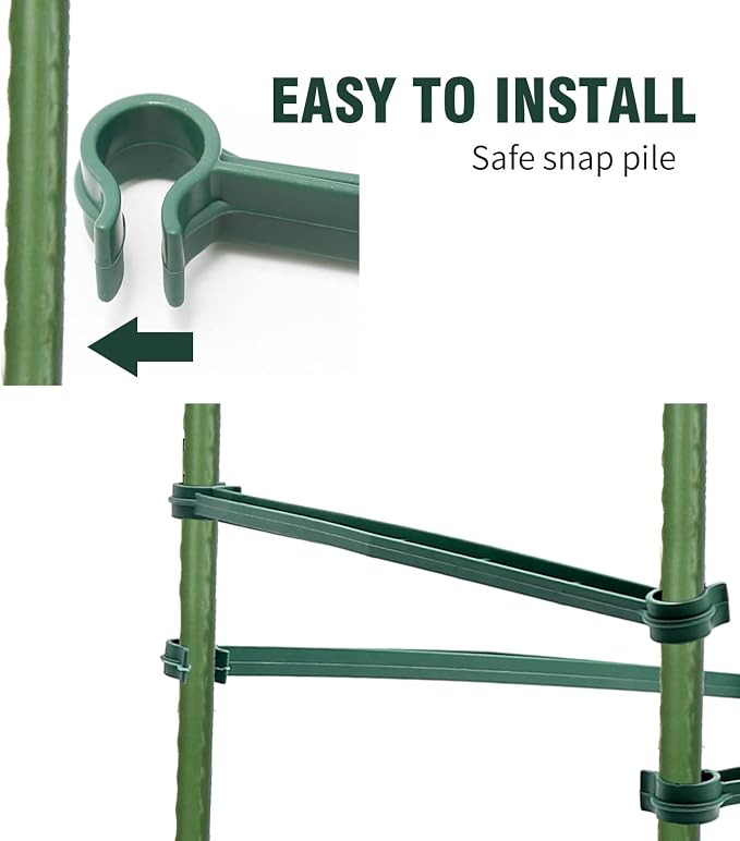 100PCS Stake Arms for Tomato Cage, 11.8 Inches Expandable Trellis Connectors, Tomato Stake Supports, 11mm Bayonet Diameter Plant Stakes for Climbing Plants, Tomatoes Stakes, Vegetables