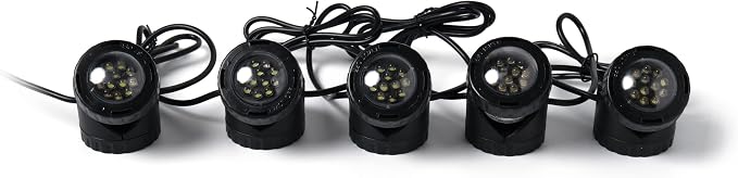 Jebao Submersible LED Pond Light with Photcell Sensor, Set of 5
