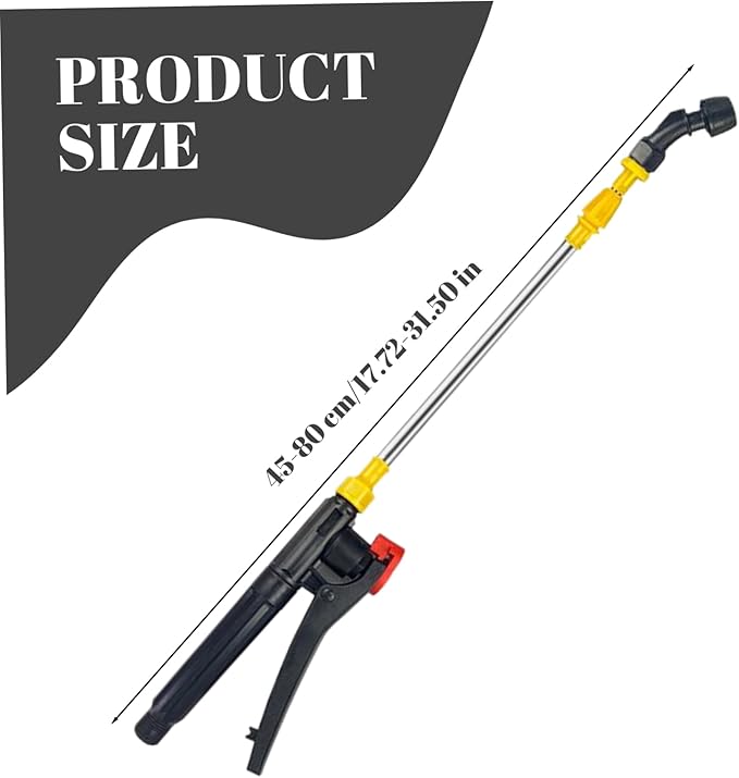 Watering Wand Sprayer Wand, 17.7-31.5" Telescopic Stainless Steel Watering, High-Pressure Water Hose Spray Nozzle for Cleaning Simple Curved Nozzle