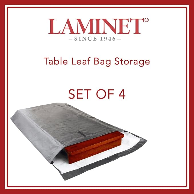 LAMINET Premium Heavy Duty Table Leaf Storage Bag Water, Scratch Resistant. Extra Thick Waterproof Exterior Flannel Backing. Store Your Table Leaves Safely. Holds Leaves up to 20" Wide. 4 Pack