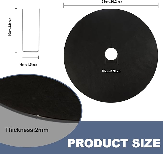 8 Pack Non-Woven Tree Mulch Ring 20.5 Inch, Round Mulch Ring Tree Protector Mat with 20 Garden Stakes, Reusable Heavy Duty Weed Barrier Fabric for Weed Control Root Protection