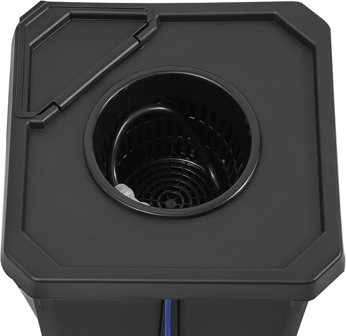 DWC Hydroponics Grow System 7.13 Gal Deep Water Culture Kit Auto Irrigation Sets w/8W 110V Air Pump, 12inch Bucket, Flippable Inspection Cover, for Indoor Gardening Vegetables (1 Buckets+7.13 Gal)