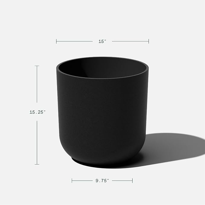 Veradek Mason Series Lima Planter - Round Planter for Indoor or Outdoor Porch/Garden | Made from Plastic-Stone Composite with Drainage Holes | Modern Décor for Succulents, Flowers, Small Plants