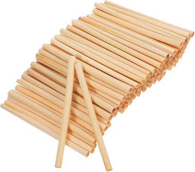 Angoily Natural Reed Bee Tubes 100 Pack 5.90 Inch Mason Bee House Tubes for Pollination Breeding and Replacement Refill Tubes