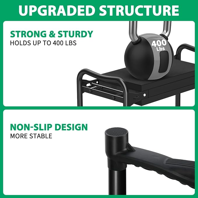TomCare Garden Kneeler and Seat 10.64” Wider Larger Soft Kneeling Pad Garden Bench with 2 Large Tool Pouches Heavy Duty Garden Stool Foldable Tools Gardening Gifts for Women Men Gardeners,Black
