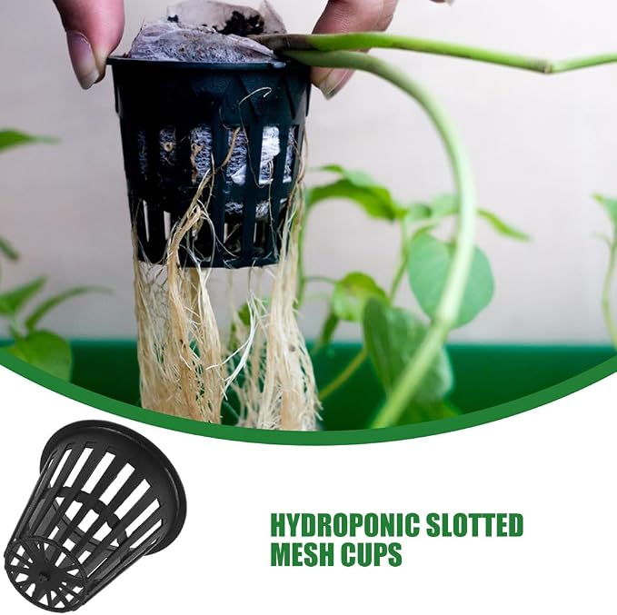 Toddmomy Hydroponic Grow Baskets 5-Pack 2.16X1.96X1.18In Slotted Mesh Net Cups for Seed Starting Root Aeration Indoor Outdoor Hydroponics Aquaponics Vegetable Orchid Plant Containers