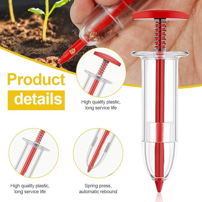 AIIONP 6 PCS Mini Seed Spreader, 2026 Premium Mini Sowing Seed Dispenser, Small Seed Planter Tool, Manual Seedlings Dibber and Widger Set, Seed Sower Spreader Handheld for Tiny Seeds (Set D)