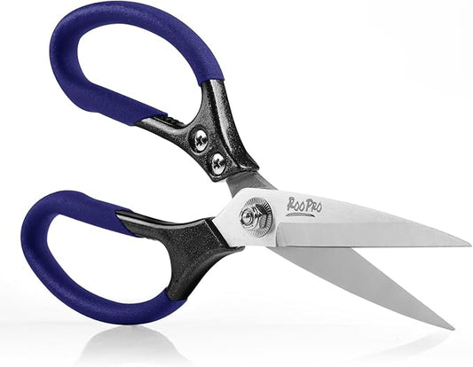 Heavy Duty Scissors All Purpose, 8.5 inch Stainless Steel Utility Sharp Shears, Aluminum Alloy Handle for Cutting Cardboard,Carpet,Fabric,Leather,Rope,Rubber,Plastic and Kitchen or Workshop Use