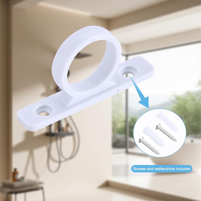 DF-SA155-WT RV Shower Hose Guide Ring - Mounting Screws Included, 2 Pack White