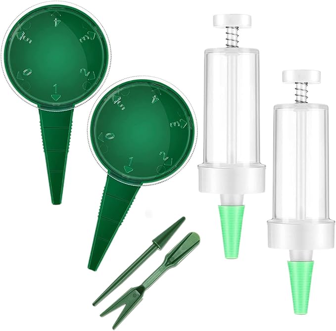 Seeding Tool, Gardening Sower Planter Set of 6, Precision Seed Dispenser, Adjustable Planter Tool for Garden Flowers and Vegetables, Spreader with Seedlings Dibber and Widger