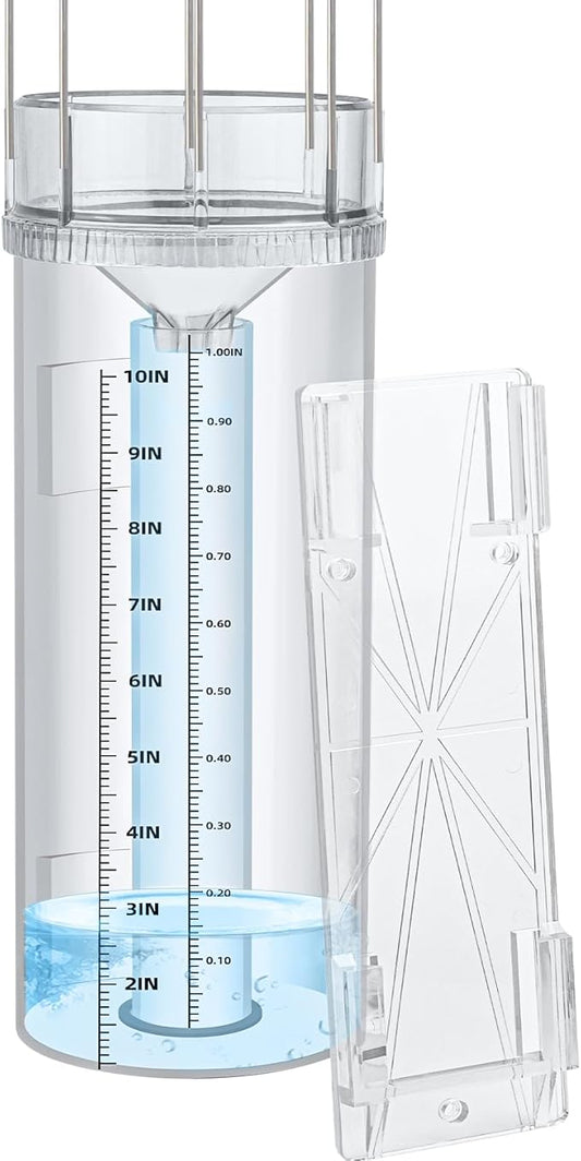 Rain Gauge Outdoor Tube,10"Capacity Easy-to-Read Large Rain and Snow Gauge with Mounting Bracket,Freeze Proof Rain Gauge for Yard Garden Rainfall Measure,Precise Professional Accurate to 0.01 inch