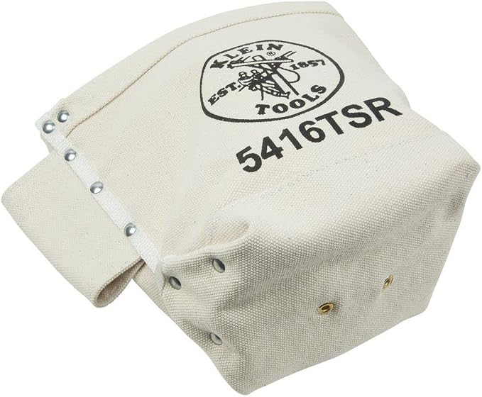 Klein Tools 5416TSR Tool Bag, Bolt Bag with Bull Pin Loops and Drain Holes, Sturdy No. 4 Canvas, Tunnel Loop Connect, 5 x 9 x 10-Inch (Pack of 2)