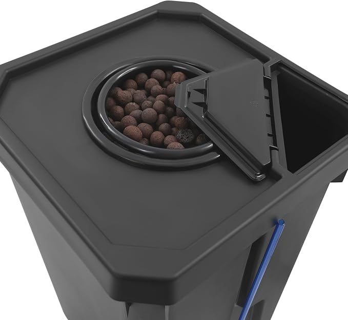DWC Hydroponics Grow System 7.13 Gal Deep Water Culture Kit Auto Irrigation Sets w/8W 110V Air Pump, Two 12inch Bucket, Flippable Inspection Cover & Check Valve for Urban Farmer (2 Buckets+7.13 Gal)