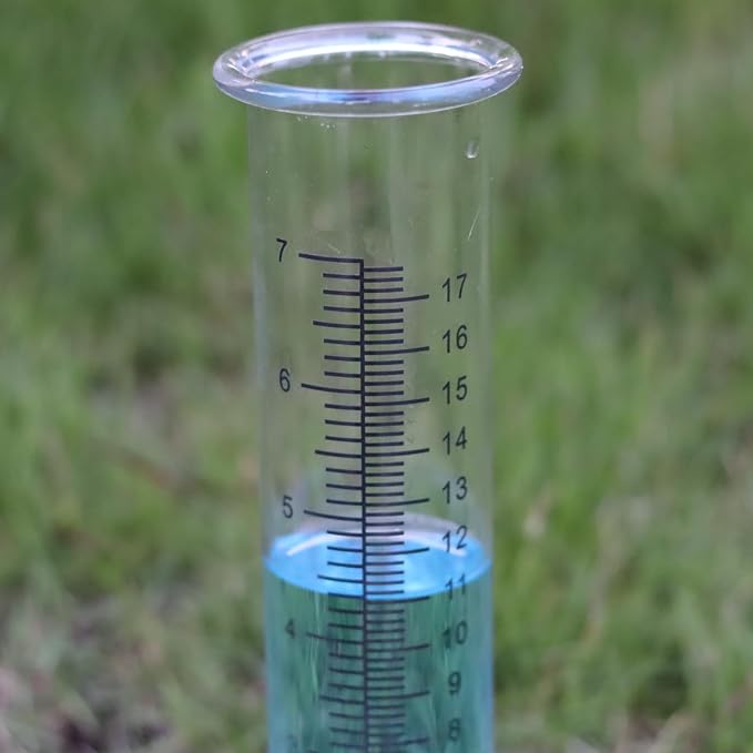 rain Gauge Tube 7-Inch Scale rain gauges Replacement Tube Glass rain gauges Outdoors Easy-to-Read Scale rain Gauge Outdoor Yard（Pack of 2）