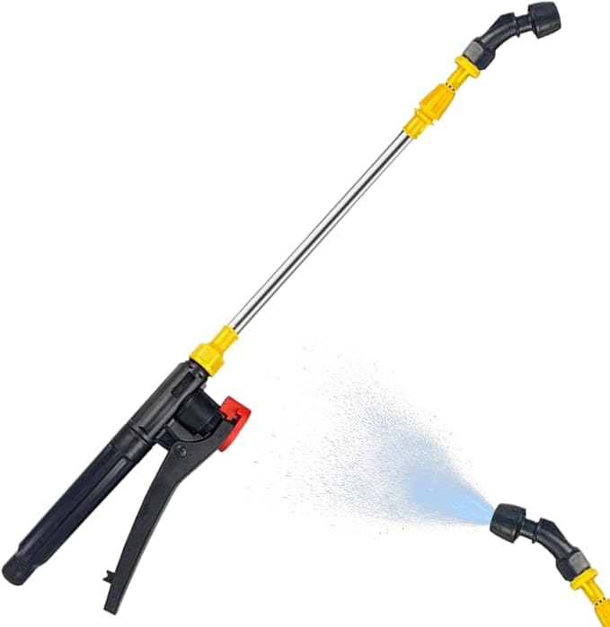 Watering Wand Sprayer Wand, 17.7-31.5" Telescopic Stainless Steel Watering, High-Pressure Water Hose Spray Nozzle for Cleaning Simple Curved Nozzle