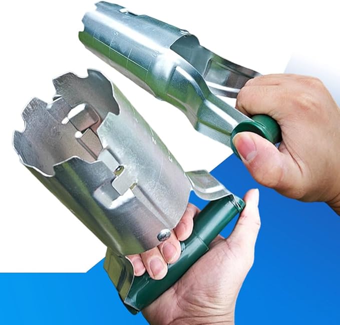 Bulb Planter+Seed Dibber, Dark Green PP Handle, Galvanized Steel, Bulb Planter Tool Length 230mm(9.2"), Dibbler Gardening Tool 11.2", Easy Drilling/Transplanting/Planting