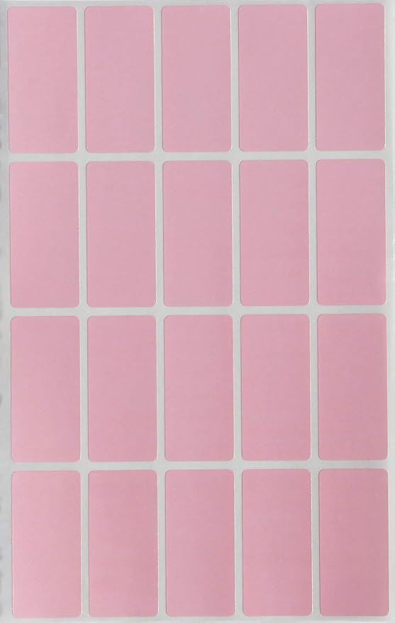 Royal Green Color Code Labels Rectangular 1.57 inch x 0.75 inch Pastel Pink Stickers Rectangular Labels (40mm x 19mm) - 1000 Pack
